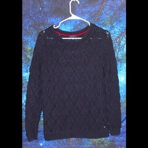 Dark Blue Chunky knit Tommy Hilfiger Pullover Sweater